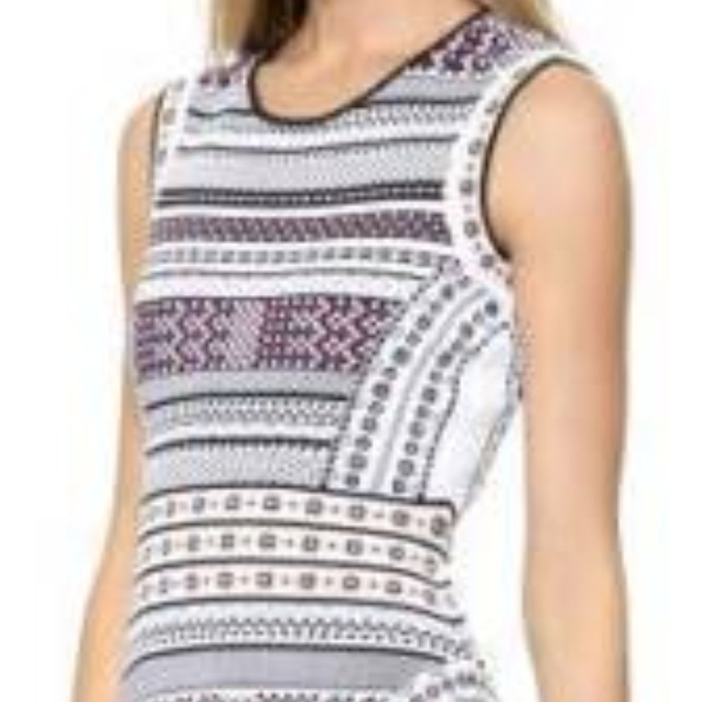 DVF Diane Von Furstenberg ELEANOR Stretch Fit and Flare Dress Banded Dot - Picture 6 of 12